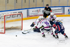 Deutsche Frauen Eishockey Bundesliga - Final-Four-Turnier - Eisbären Juniors Berlin vs ESC Planegg am 14.03.2021 in Füssen, Bundesleistungszentrum für Eishockey und Curling, Am Eisstadion 1, 87629 Füssen, Deutschland, Photo: Michael Kahms @MIKAH-Fotografie.de