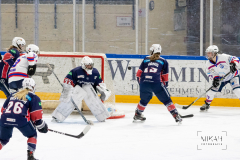 Deutsche Frauen Eishockey Bundesliga - Final-Four-Turnier - Eisbären Juniors Berlin vs ESC Planegg am 14.03.2021 in Füssen, Bundesleistungszentrum für Eishockey und Curling, Am Eisstadion 1, 87629 Füssen, Deutschland, Photo: Michael Kahms @MIKAH-Fotografie.de